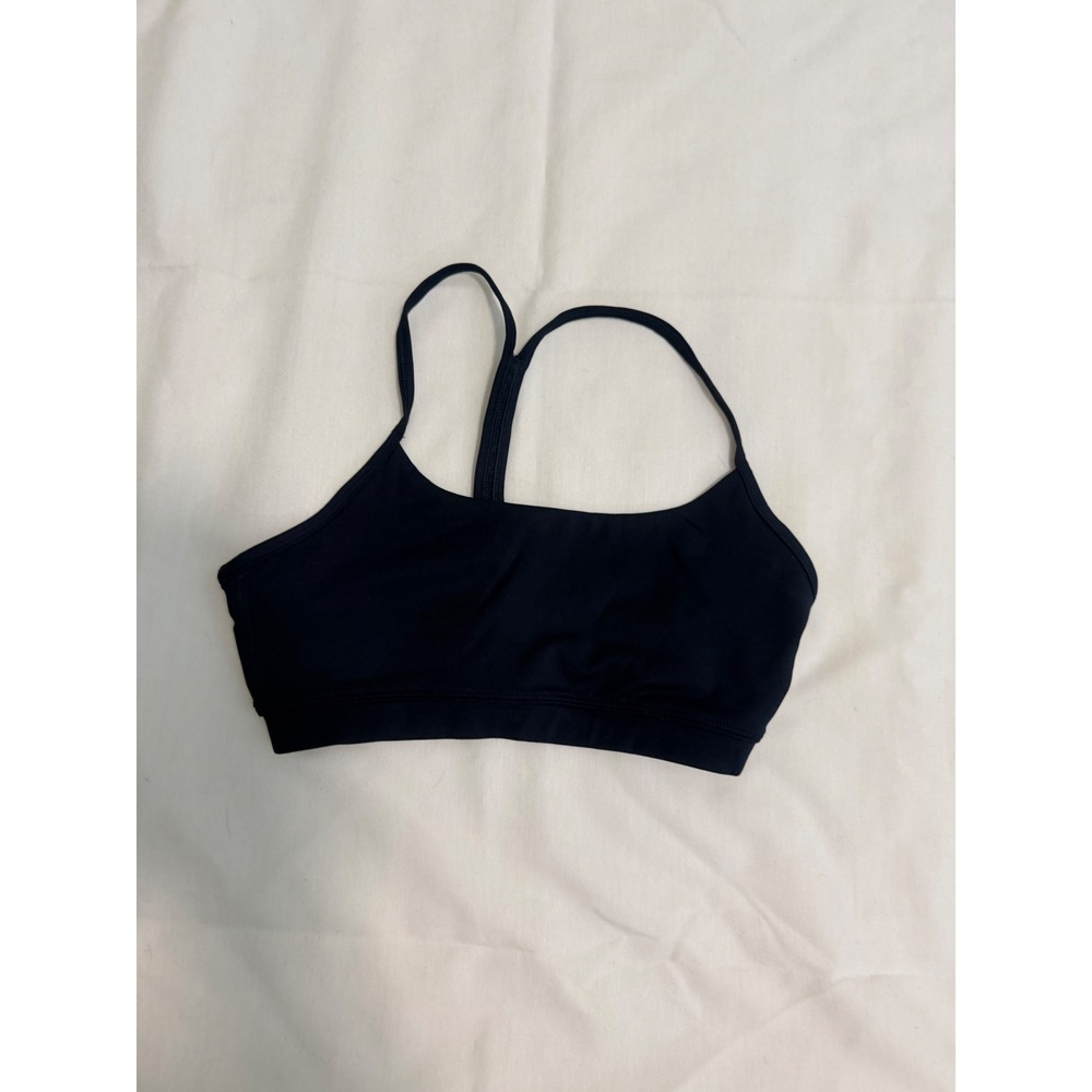 Yunoga Womens Navy Blue Racerback Sports Bra Size XS Nylon Spandex Activewear